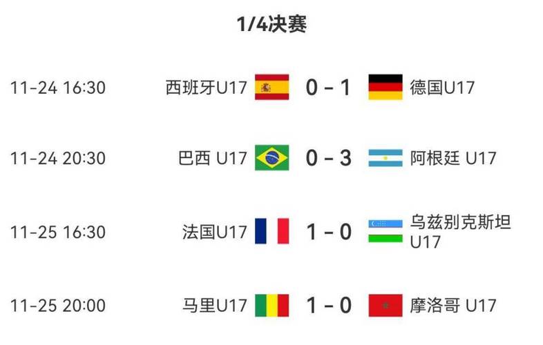 U17世界杯四强名单